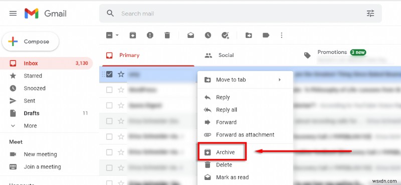 วิธีการทำงานของที่เก็บถาวรใน Gmail