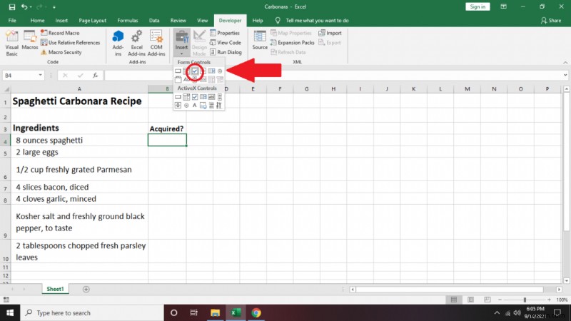 วิธีการสร้างรายการตรวจสอบใน Excel