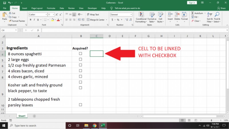 วิธีการสร้างรายการตรวจสอบใน Excel