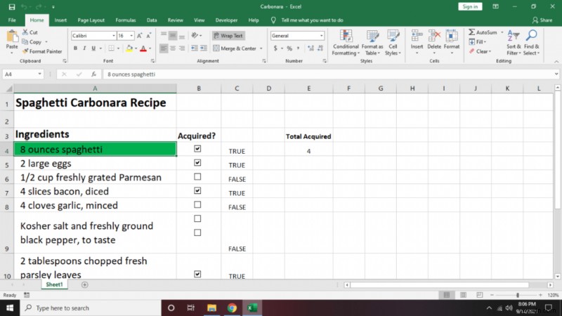 วิธีการสร้างรายการตรวจสอบใน Excel