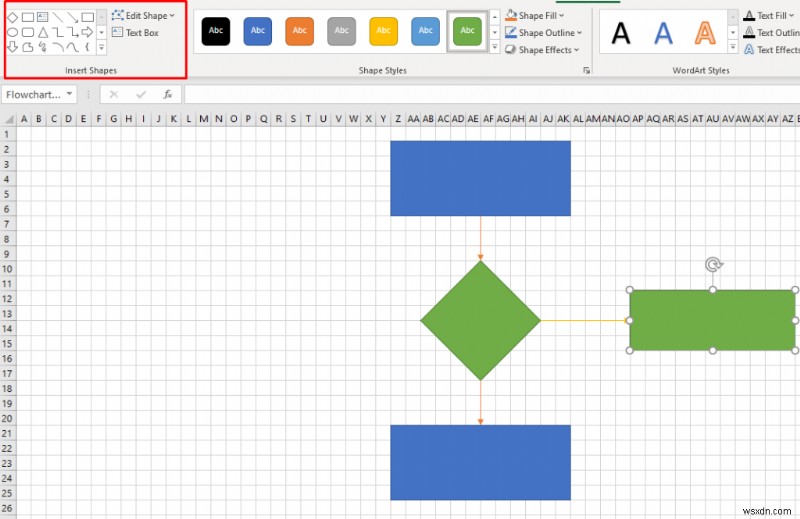 วิธีการสร้างผังงานใน Word และ Excel