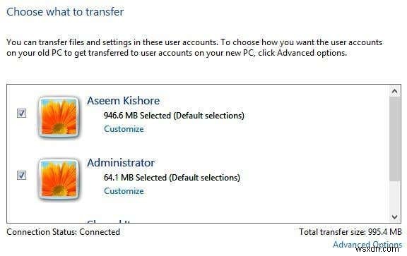 ถ่ายโอนไฟล์จาก Windows XP, Vista, 7 หรือ 8 ไปยัง Windows 10 โดยใช้ Windows Easy Transfer 