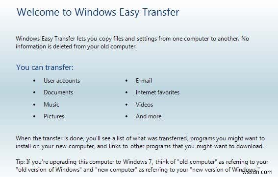 ถ่ายโอนไฟล์จาก Windows XP, Vista, 7 หรือ 8 ไปยัง Windows 10 โดยใช้ Windows Easy Transfer 