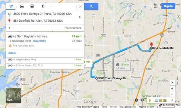 เพิ่ม Google Maps เส้นทางการขับขี่ไปยังเว็บไซต์ของคุณ
