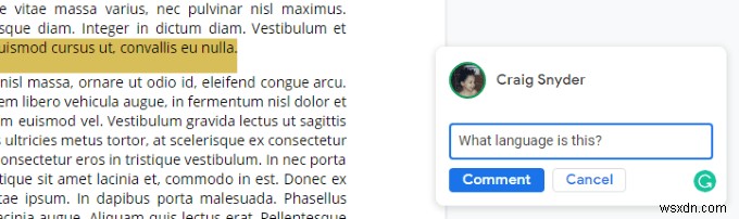 เพิ่มและแก้ไขความคิดเห็นใน Google เอกสาร