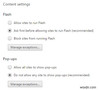 วิธีเปิดใช้งาน Flash ใน Chrome สำหรับเว็บไซต์เฉพาะ