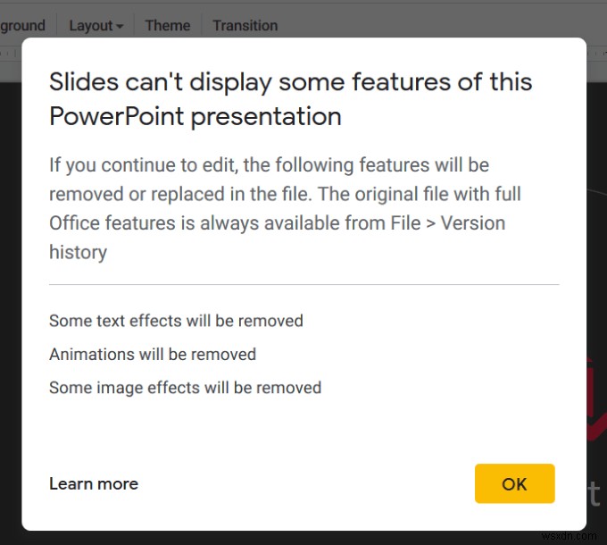 วิธีการแปลงงานนำเสนอ PowerPoint เป็น Google สไลด์