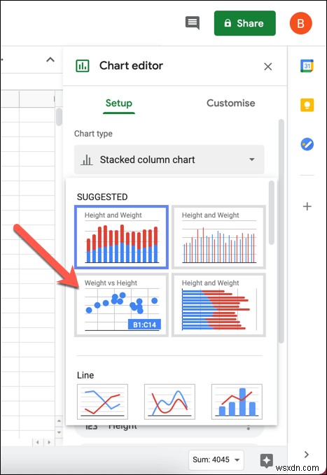 วิธีสร้างพล็อตแบบกระจายใน Google ชีต