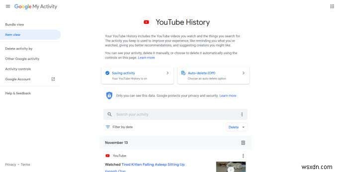 วิธีการลบประวัติการใช้งาน YouTube และกิจกรรมการค้นหา