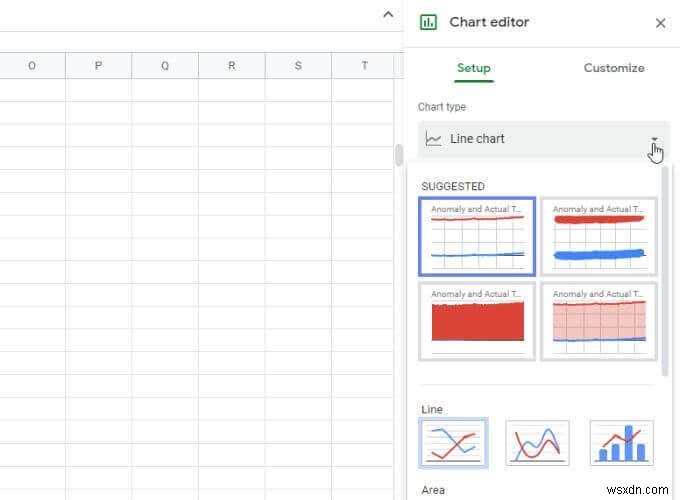 วิธีการสร้างกราฟเส้นใน Google ชีต