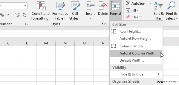 ปรับความกว้างคอลัมน์และความสูงของแถวให้พอดีอัตโนมัติใน Excel