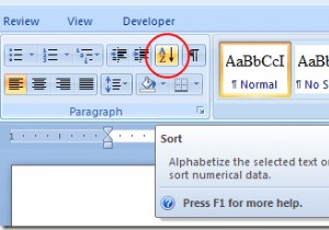 วิธีจัดเรียงข้อความใน Word
