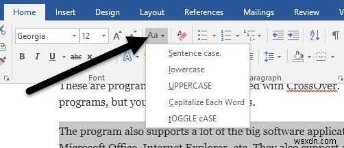 เปลี่ยน Caps Lock Text กลับไปเป็น Normal ใน MS Word 