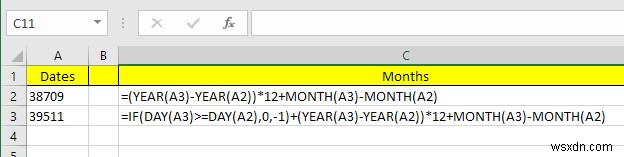 วิธีการลบวันที่ใน Excel 