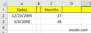 วิธีการลบวันที่ใน Excel 