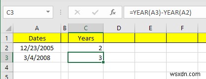 วิธีการลบวันที่ใน Excel 