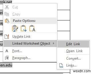 แทรกแผ่นงาน Excel ลงในเอกสาร Word