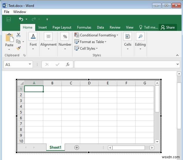 แทรกแผ่นงาน Excel ลงในเอกสาร Word