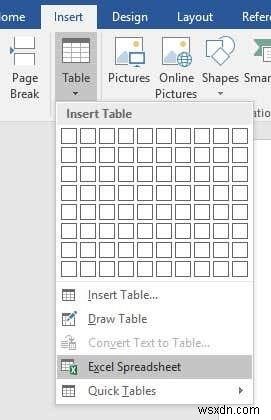 แทรกแผ่นงาน Excel ลงในเอกสาร Word