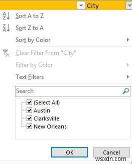 วิธีการกรองข้อมูลใน Excel