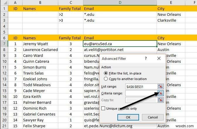 วิธีการกรองข้อมูลใน Excel