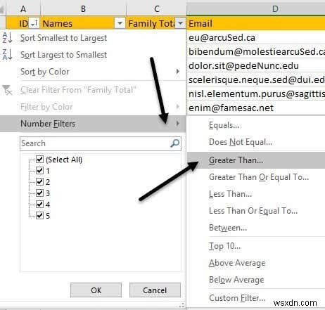 วิธีการกรองข้อมูลใน Excel