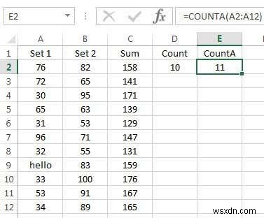 ใช้ฟังก์ชันสรุปเพื่อสรุปข้อมูลใน Excel