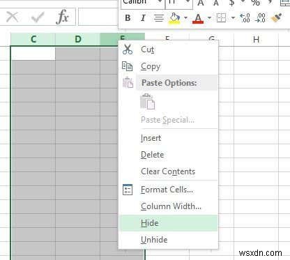 วิธีซ่อนชีต เซลล์ คอลัมน์ และสูตรใน Excel