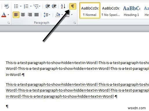 ซ่อนข้อความและแสดงข้อความที่ซ่อนอยู่ใน Word