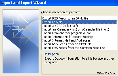 ส่งออกที่อยู่ติดต่อจาก Outlook, Outlook Express และ Windows Live Mail