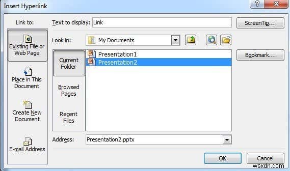 ลิงก์ไปยังสไลด์เฉพาะในงานนำเสนอ PowerPoint อื่นๆ