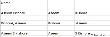 วิธีแยกชื่อและนามสกุลใน Excel