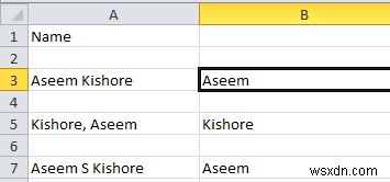 วิธีแยกชื่อและนามสกุลใน Excel