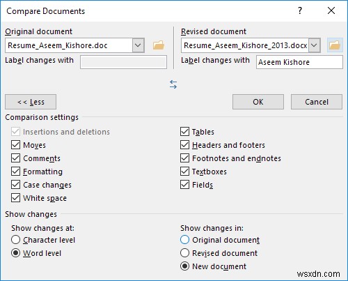 วิธีใช้เปรียบเทียบและรวมเอกสารใน Word