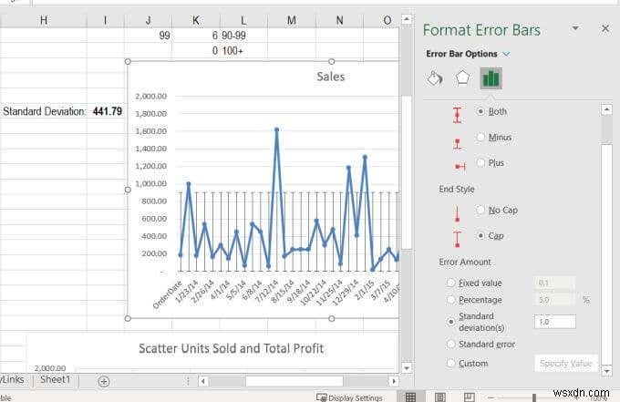 วิธีการเพิ่มแถบข้อผิดพลาดใน Excel