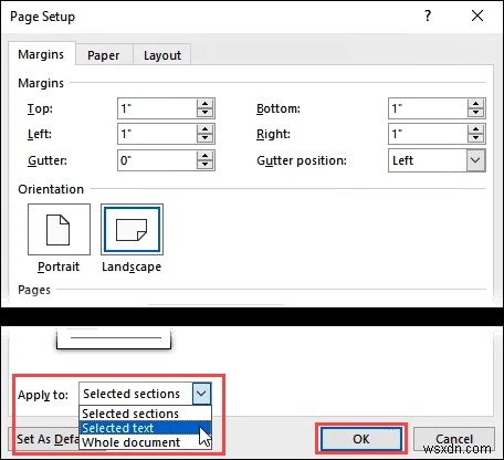 วิธีการสร้างแนวนอนหน้าเดียวใน Word