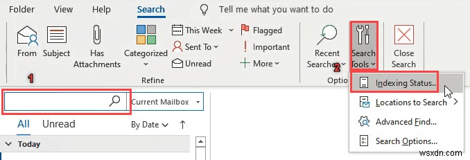 ค้นหาอีเมล Outlook ตามผู้ส่ง วันที่ คำสำคัญ ขนาด และอื่นๆ 