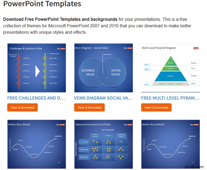 10 เว็บไซต์ที่ยอดเยี่ยมสำหรับเทมเพลต PowerPoint ฟรี 