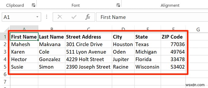 วิธีสร้างป้ายกำกับใน Word จากสเปรดชีต Excel