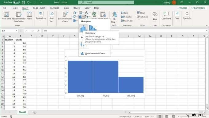 วิธีการสร้างฮิสโตแกรมใน Excel