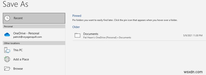 วิธีการสำรองเอกสาร Word ไปยัง OneDrive โดยอัตโนมัติ