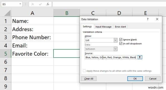 วิธีสร้างรายการดรอปดาวน์ใน Excel