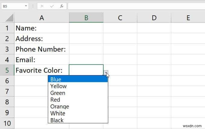 วิธีสร้างรายการดรอปดาวน์ใน Excel