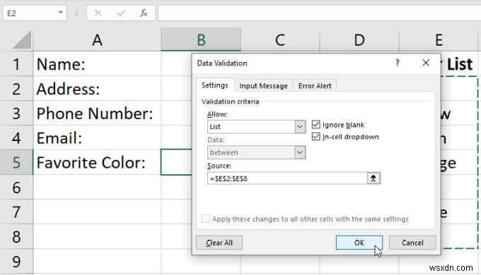 วิธีสร้างรายการดรอปดาวน์ใน Excel