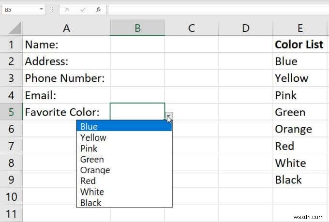 วิธีสร้างรายการดรอปดาวน์ใน Excel