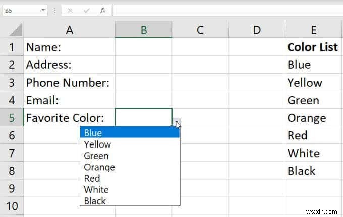 วิธีสร้างรายการดรอปดาวน์ใน Excel