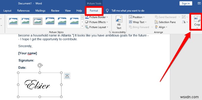 วิธีการแทรกลายเซ็นในเอกสาร Microsoft Word