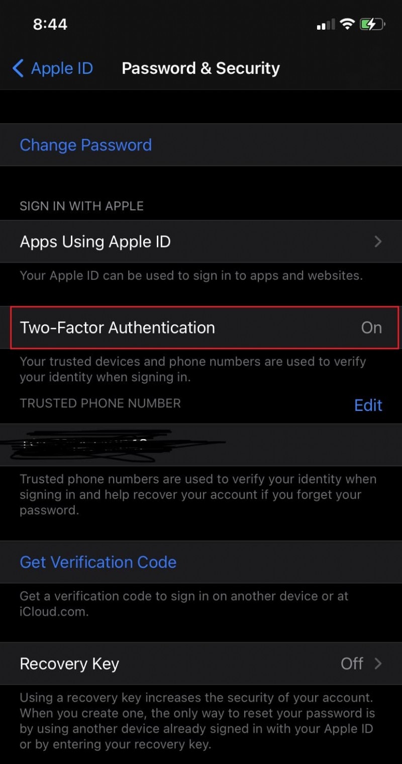 การตรวจสอบสิทธิ์สองปัจจัยของ Apple ID