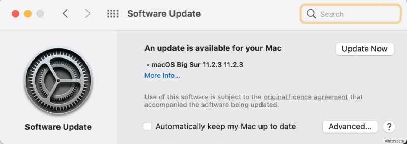 แก้ไขการติดตั้งการอัปเดตซอฟต์แวร์ Mac ค้าง