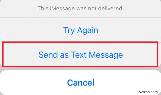 ต้องเปิดใช้งานการแก้ไข iMessage เพื่อส่งข้อความนี้